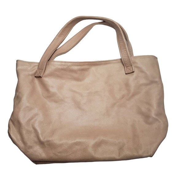 Jamie Handbags Large Leather Tote‎ Bag Blush Beige - Picture 2 of 11